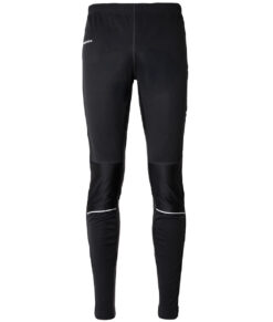 Svarta Winter Tights herr har en komposition av material för maximal komfort och funktion. Perfekt anpassade för aktiviteter i varierande väder. Bilden visas framifrån.