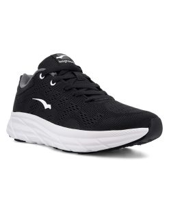 Octane är en svart/vit komfortabel och luftig sneaker med en stickad ovandel av hög kvalitet som ger både flexibilitet och en skön passform. Visad snett framifrån.