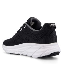 Octane är en svart/vit komfortabel och luftig sneaker med en stickad ovandel av hög kvalitet som ger både flexibilitet och en skön passform. Visad snett bakifrån.