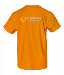 Orange t-shirt o-ringen 2026 göteborg. Tröjan visas bakifrån i en studio mot en vit bakgrund.
