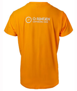 Orange t-shirt o-ringen 2026 göteborg. Tröjan visas bakifrån i en studio mot en vit bakgrund.